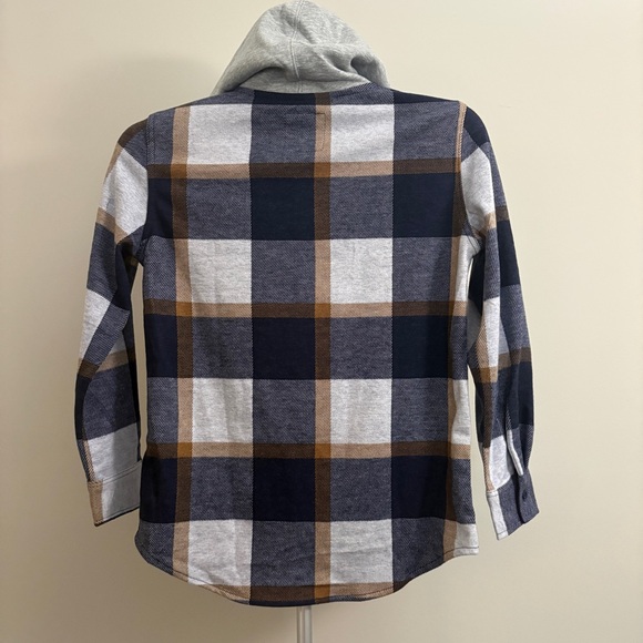 Levi's Kids Navy and Gray Plaid Hooded Shirt - Picture 2 of 9